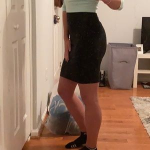 Stretchy black pencil shirt